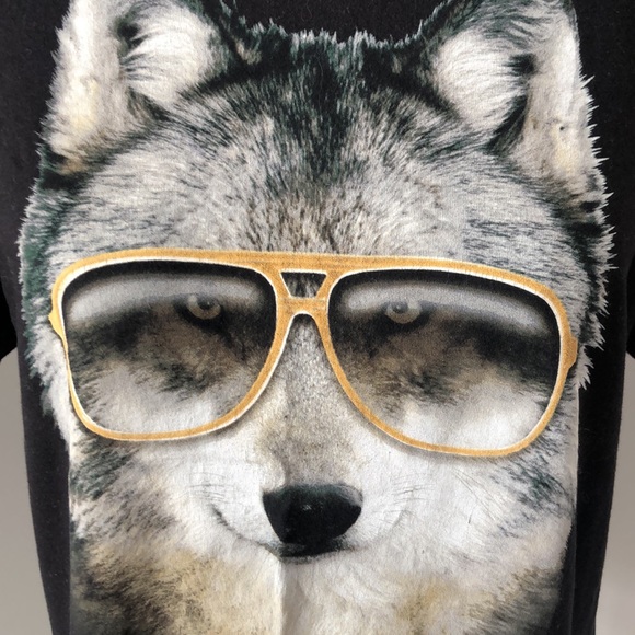 The coolest Wolf in Aviator Sunglasses T-shirt you’ll ever own, Graphic Tee XL - Picture 2 of 7